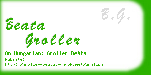 beata groller business card