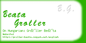 beata groller business card